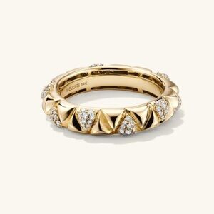 MEJURI 14K Gold Patra Pavé Diamond Ring Sz 7!